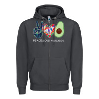 Smoke PEACE LOVE AVOCADOS Zipper Hoodie - Bettercallsaul