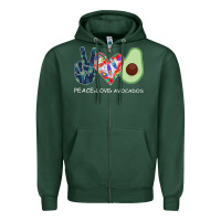 Sports Green PEACE LOVE AVOCADOS Zipper Hoodie - Bettercallsaul