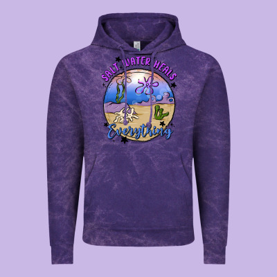 Salt Water Heals Everything Vintage Hoodie Designed By Maliassmallbusiness