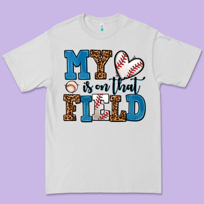 My Heart Is On That Field Baseball Premium Tee Designed By Adodesignshop