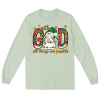 Matcha With God all things are possible with snowman Long Sleeve Tee - NancyCooperArtShop