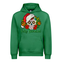 Emerald Feliz Navidad Skull Urban Hoodie - BundleAndBundleShop