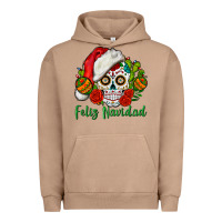 Pigment Burro Feliz Navidad Skull Urban Hoodie - BundleAndBundleShop