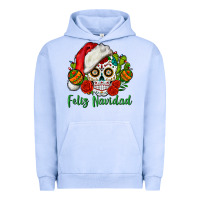 Pigment Grape Ice Feliz Navidad Skull Urban Hoodie - BundleAndBundleShop