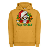 Pigment Peanut Butter Feliz Navidad Skull Urban Hoodie - BundleAndBundleShop
