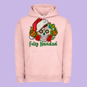 Feliz Navidad Skull Urban Hoodie Designed By Bundleandbundleshop