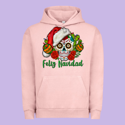 Feliz Navidad Skull Urban Hoodie Designed By Bundleandbundleshop