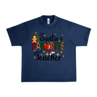 Navy santa's favorite teacher Urban Heavy Tee - AdoDesignShop