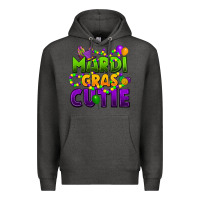 Charcoal Heather mardi gras cutie Premium Hoodie - CowGirlArtShop