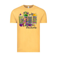Vintage Mustard mardi gras teacher life Vintage Tee - MaliasSmallBusiness