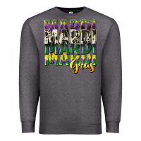 Charcoal Heather cowhide mardi gras Premium Sweatshirt - CowGirlArtShop