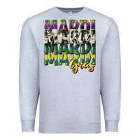 Heather Grey cowhide mardi gras Premium Sweatshirt - CowGirlArtShop