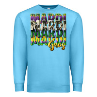 Ocean Blue cowhide mardi gras Premium Sweatshirt - CowGirlArtShop