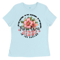 Baby Blue there was jesus Ladies Tee - JahusDesignShop