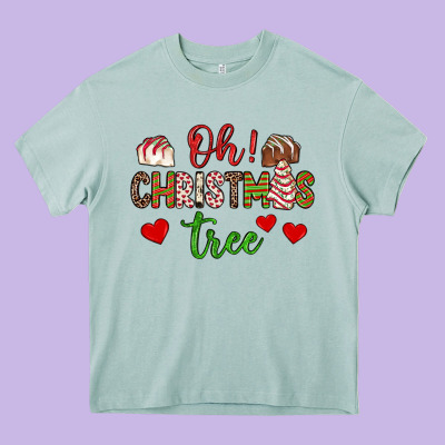 Oh Christmas Tree Heavy Core Tee Designed By Jahusdesignshop