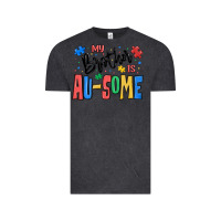 Vintage Black my brother is ausome autism Vintage Tee - MaliasSmallBusiness