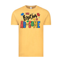 Vintage Mustard my brother is ausome autism Vintage Tee - MaliasSmallBusiness