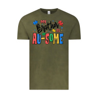 Vintage Olive my brother is ausome autism Vintage Tee - MaliasSmallBusiness