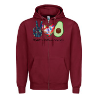 Burgundy PEACE LOVE AVOCADOS Zipper Hoodie - Bettercallsaul