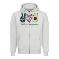Dove Grey PEACE LOVE AVOCADOS Zipper Hoodie - Bettercallsaul
