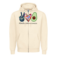 Sandshell PEACE LOVE AVOCADOS Zipper Hoodie - Bettercallsaul