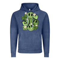 Vintage Denim st. patrick's day green smile Vintage Hoodie - MaliasSmallBusiness