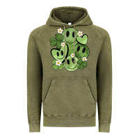 Vintage Olive st. patrick's day green smile Vintage Hoodie - MaliasSmallBusiness