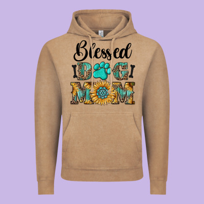 Blessed Dog Mom Vintage Hoodie Designed By Ranaportraitstore