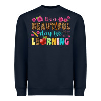 Navy its a beautiful day for learning Heavyweight Sweatshirt - NancyCooperArtShop