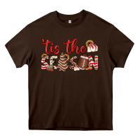 Chocolate Brown tis the season american football little debbie tree cakes Heavy Core Tee - JahusDesignShop