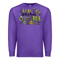 Purple bead up bitches its mardi gras Premium Sweatshirt - CowGirlArtShop
