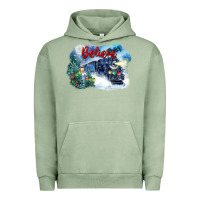 Pigment Oil Green believe polar express Urban Hoodie - FaDigitalArtStudio