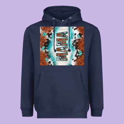 Tooled Leather And Cowhide Mama Heavyweight Hoodie Designed By Tumblerdesignbyshophia