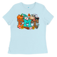 Baby Blue emt with fall Ladies Tee - AdoDesignShop