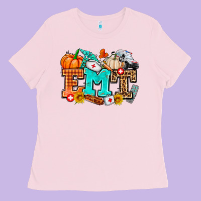 Emt With Fall Ladies Tee Designed By Adodesignshop