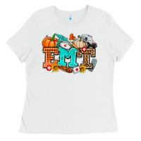 White emt with fall Ladies Tee - AdoDesignShop