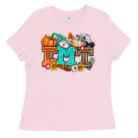 Bubblegum Pink emt with fall Ladies Tee - AdoDesignShop