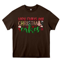 Chocolate Brown Snowflakes and Christmas cakes Heavy Core Tee - JahusDesignShop