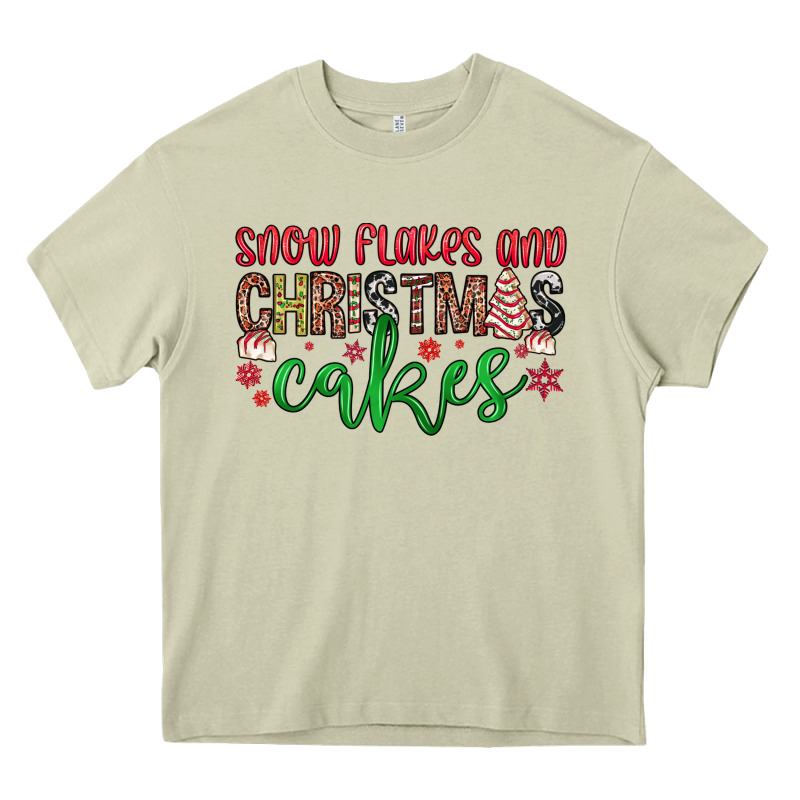 Snowflakes And Christmas Cakes Heavy Core Tee by JahusDesignShop | Teevron