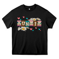 Black daisy auntie Heavy Core Tee - AdoDesignShop