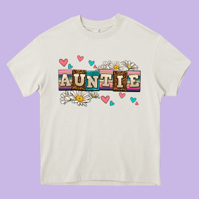 Daisy Auntie Heavy Core Tee Designed By Adodesignshop