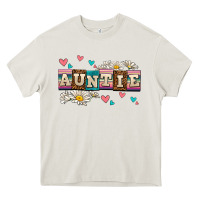 Cream daisy auntie Heavy Core Tee - AdoDesignShop