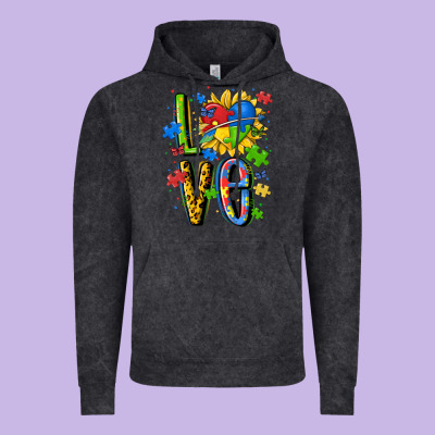 Autism Love Vintage Hoodie Designed By Maliassmallbusiness