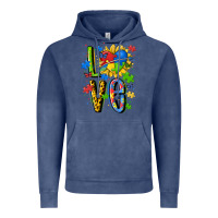Vintage Denim autism love Vintage Hoodie - MaliasSmallBusiness