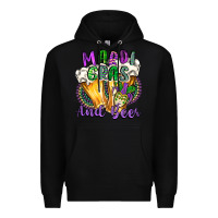 Black mardi gras and beer Premium Hoodie - CowGirlArtShop