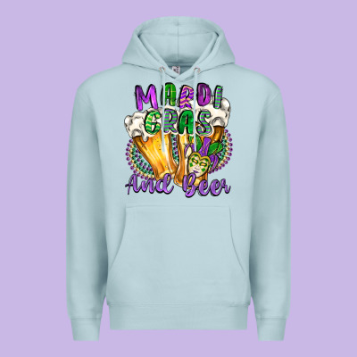 Mardi Gras And Beer Premium Hoodie Designed By Cowgirlartshop