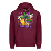 Burgundy mardi gras and beer Premium Hoodie - CowGirlArtShop