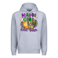 Heather Grey mardi gras and beer Premium Hoodie - CowGirlArtShop