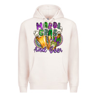 Pale Pink mardi gras and beer Premium Hoodie - CowGirlArtShop