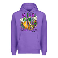 Purple mardi gras and beer Premium Hoodie - CowGirlArtShop